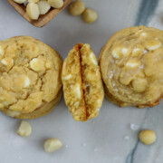 stack of white chocolate macadamia nut cookies