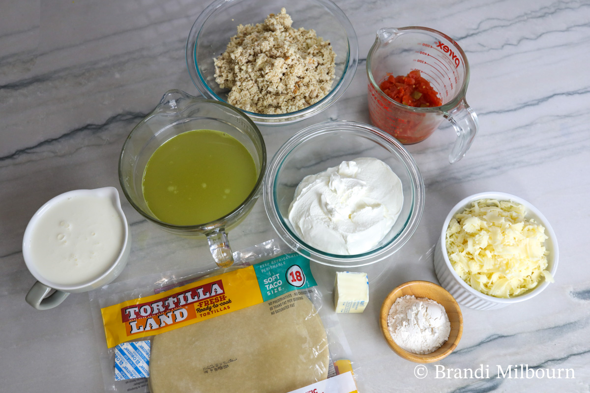 ingredients for White Chicken Enchiladas 