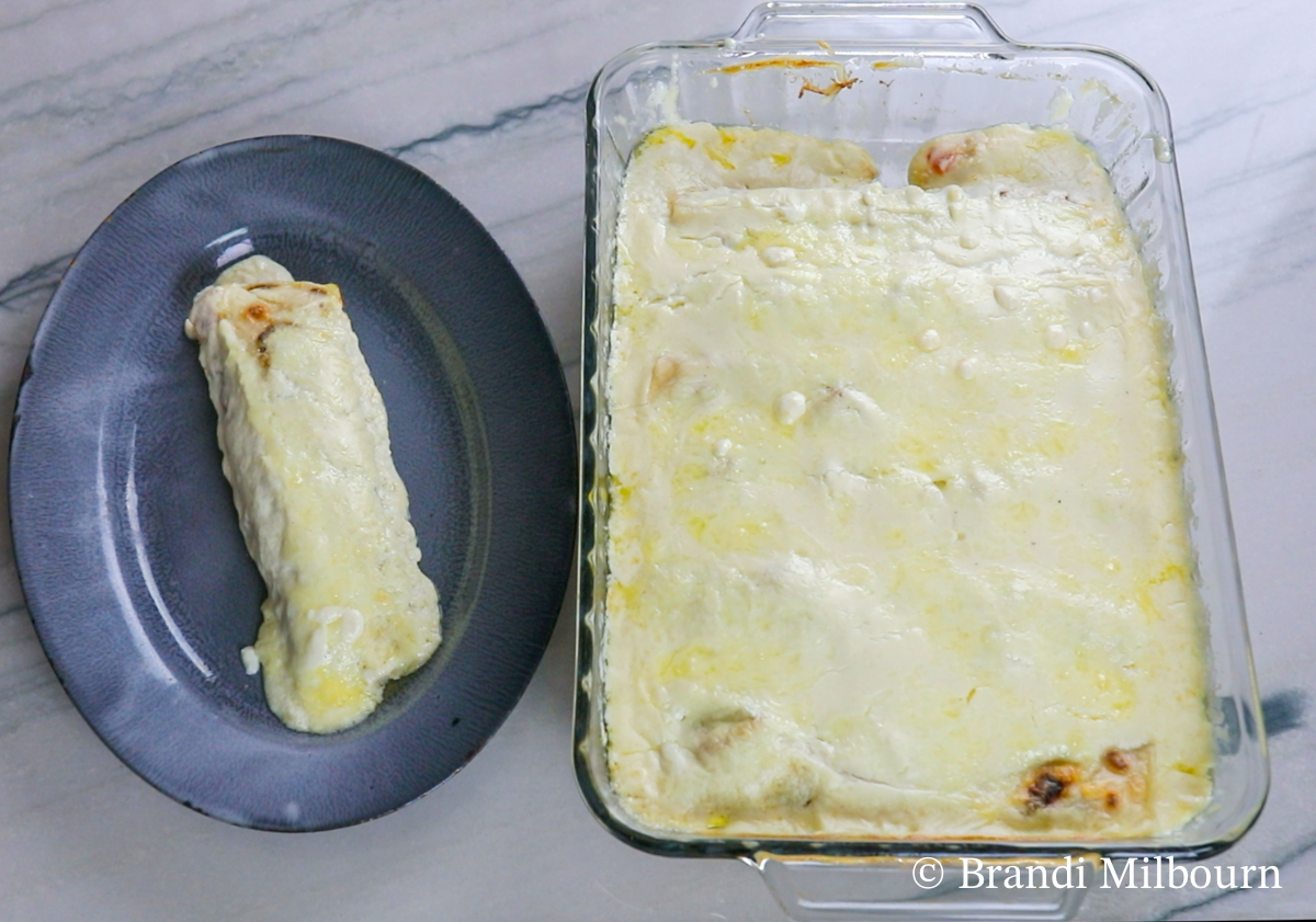 cooked White Chicken Enchiladas 