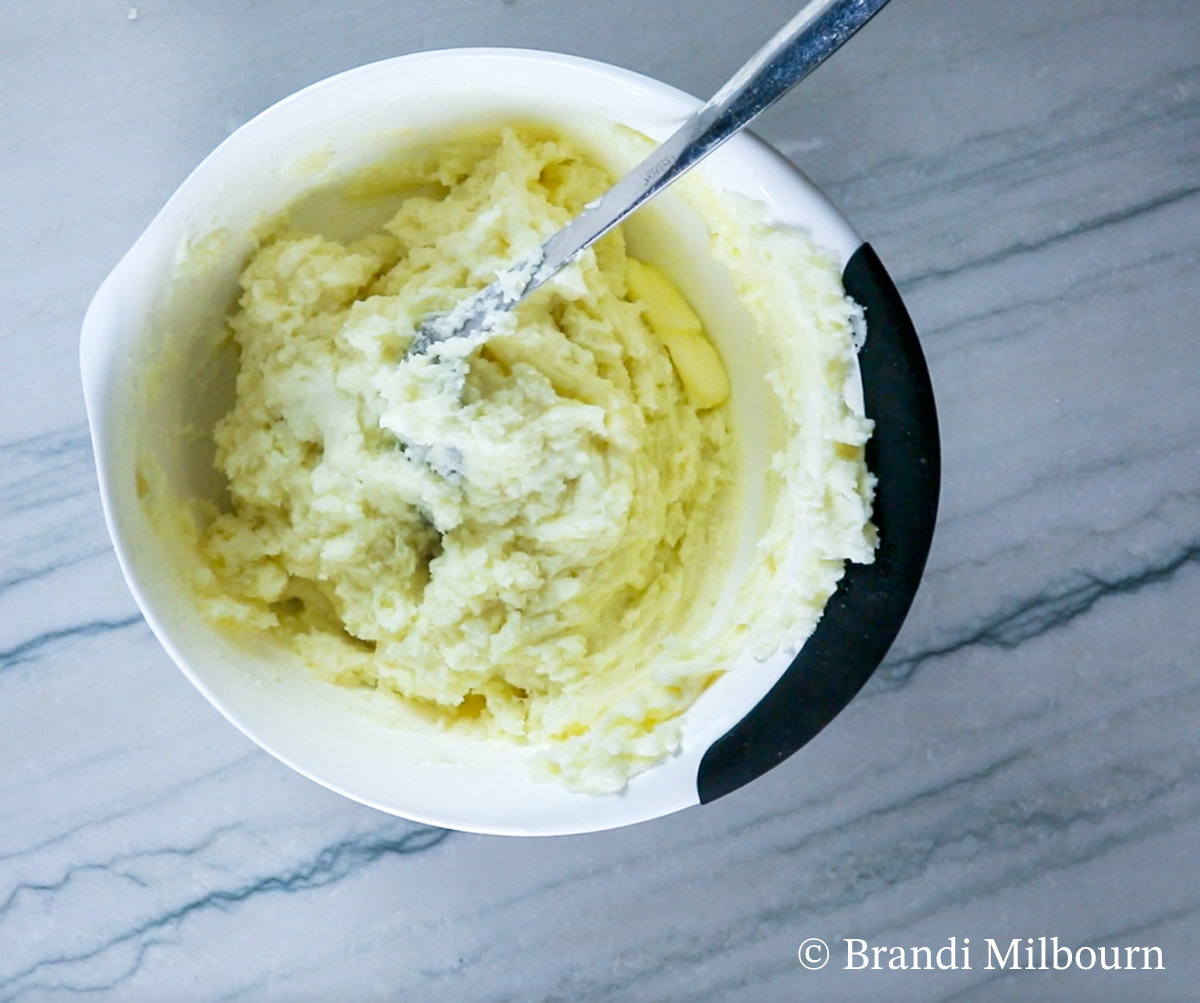 butter stirred into Mashed potatoes 