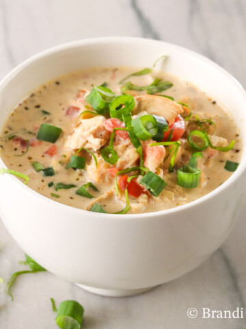 Bowl of Keto White Chicken Chili