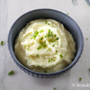 Bowl full of White cheddar mashed potatoes