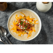 Loaded Baked Potato Soup in a bowl