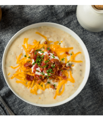 Loaded Baked Potato Soup in a bowl